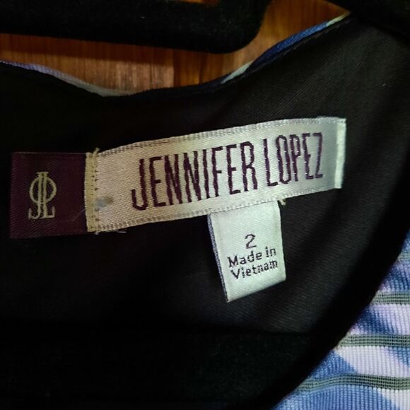 Jennifer Lopez Midi Tank Dress Stretchy Striped Purple - Picture 8 of 13